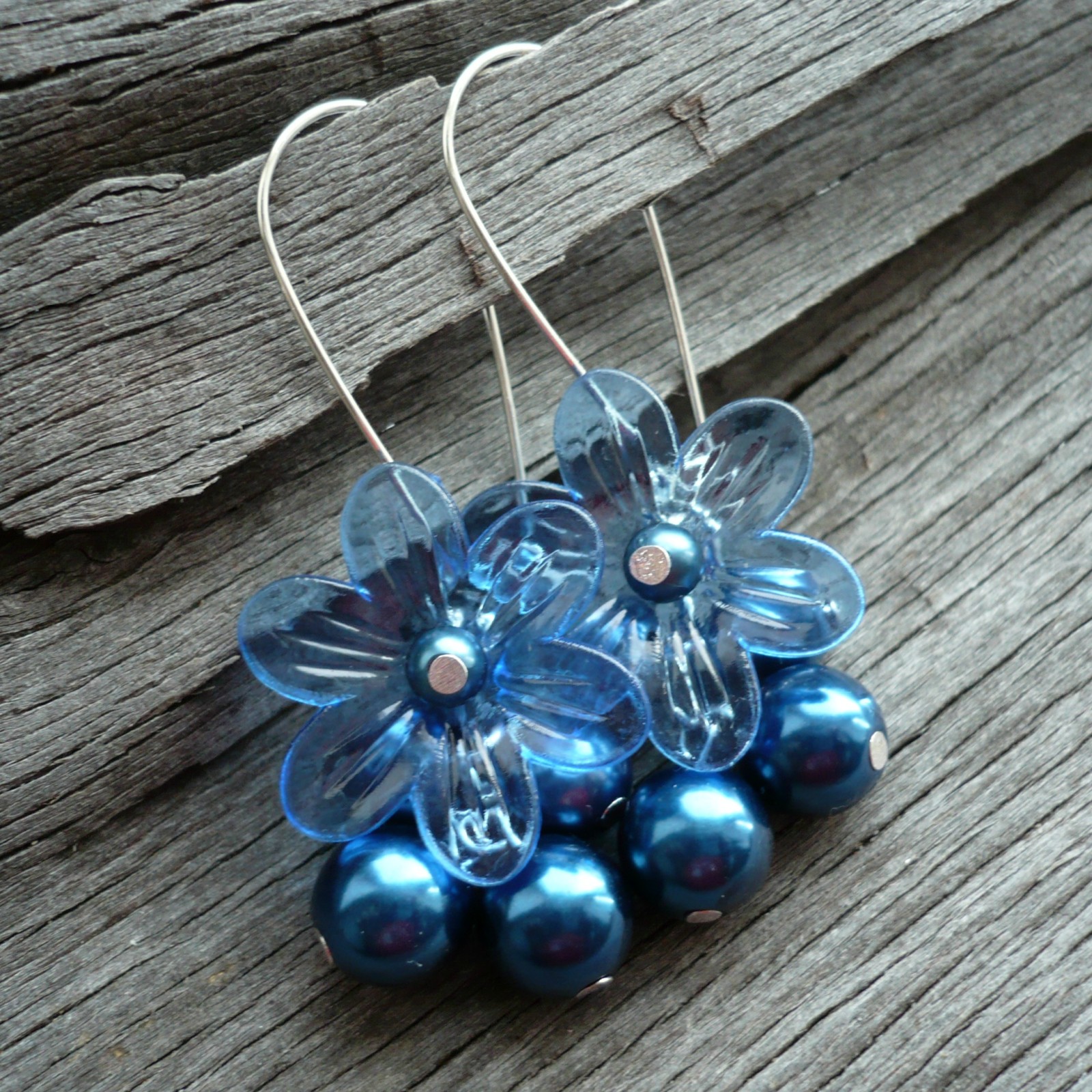 Modré kytičky - náušnice