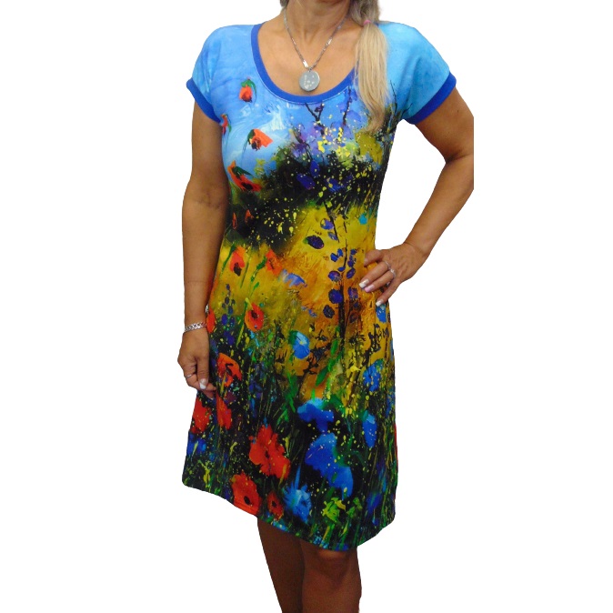 Šaty luční kvítí, velikost 4XL