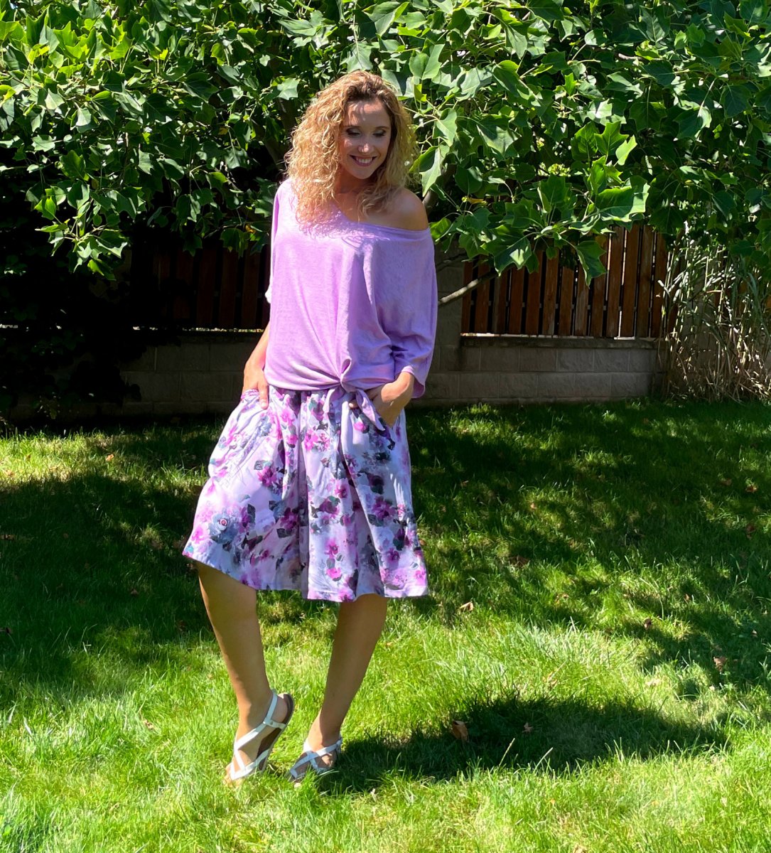 Kalhotová sukně fialková