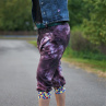 Kalhoty baggy 3/4 bordo batika mozaika