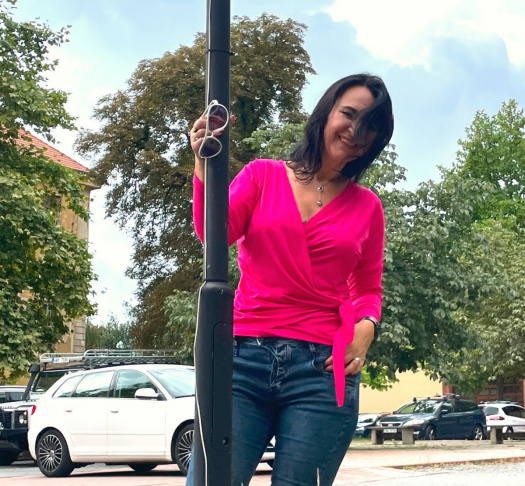 Zavazovací tunika růžová s rukávem