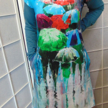 Šaty s kapsami - barevné deštníky, velikost M - SLEVA 30%