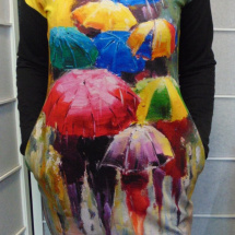 Šaty s kapsami - barevné deštníky S - XXXL