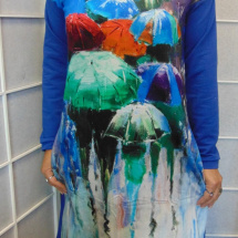Šaty s kapsami - barevné deštníky, velikost M - SLEVA 30%