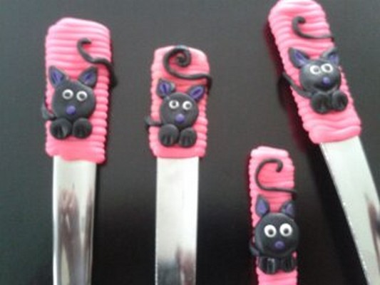 Dětské příbory s kočičkou