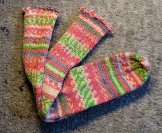 dámské ponožky růžovo-zelené