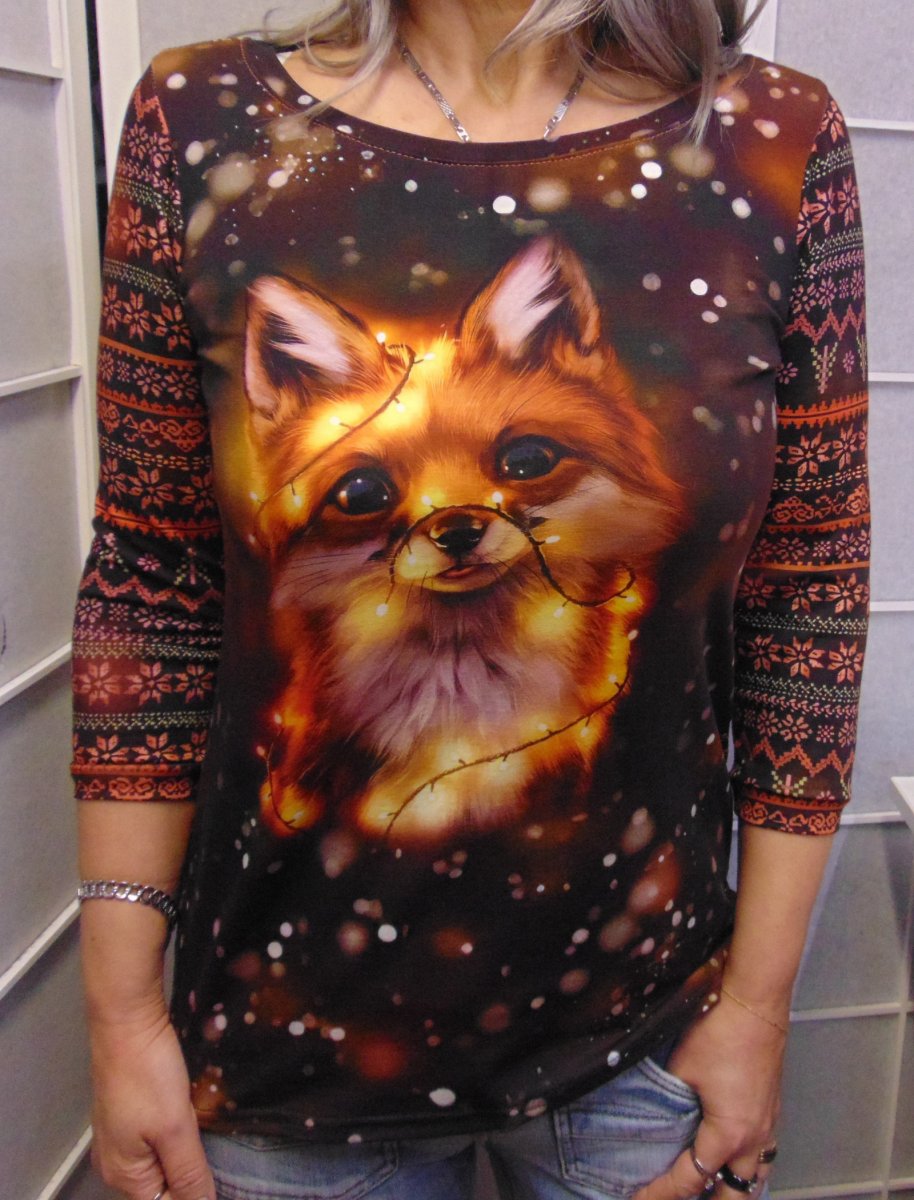 Tričko s 3/4 rukávem - lištička (bavlna)