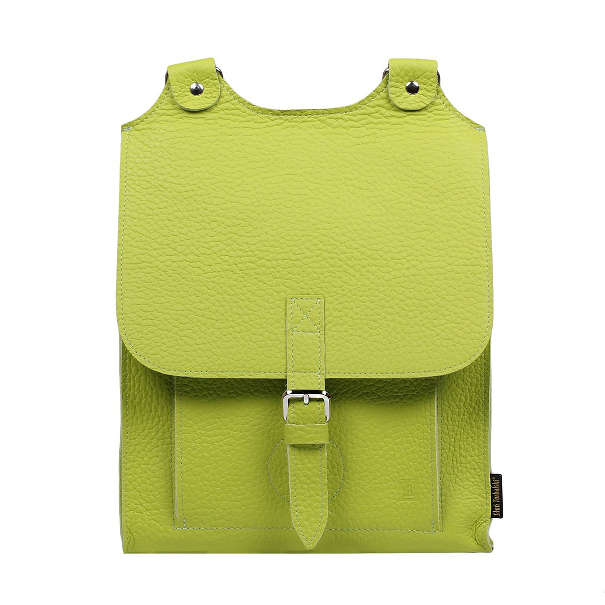 Kožený batoh - limetkový 