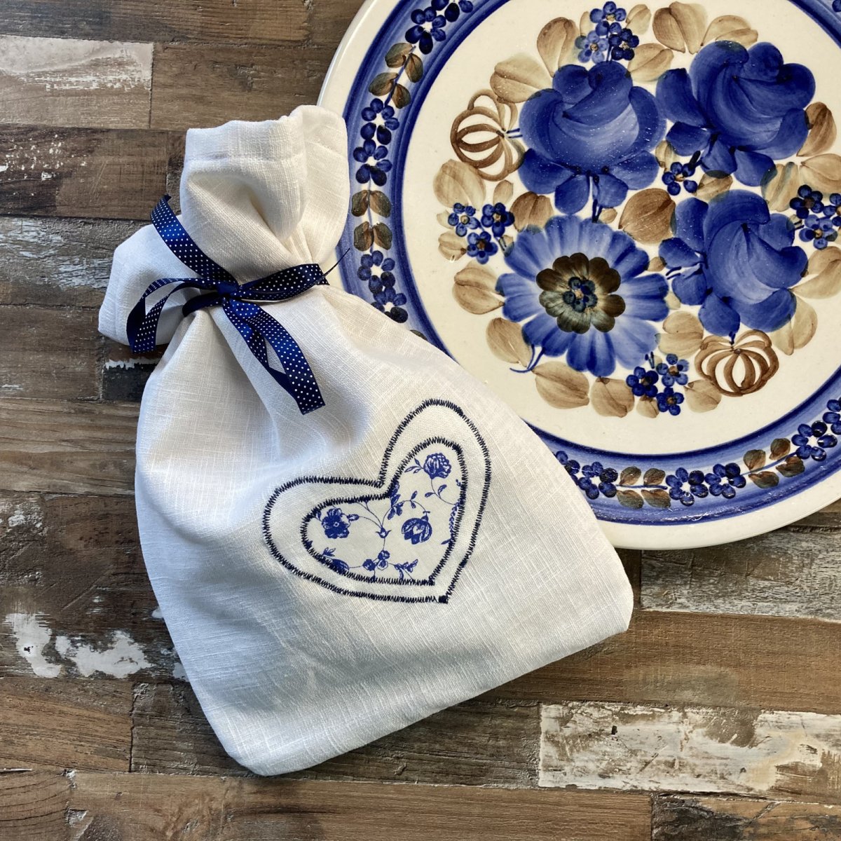 Pytlík - modrobílé srdce