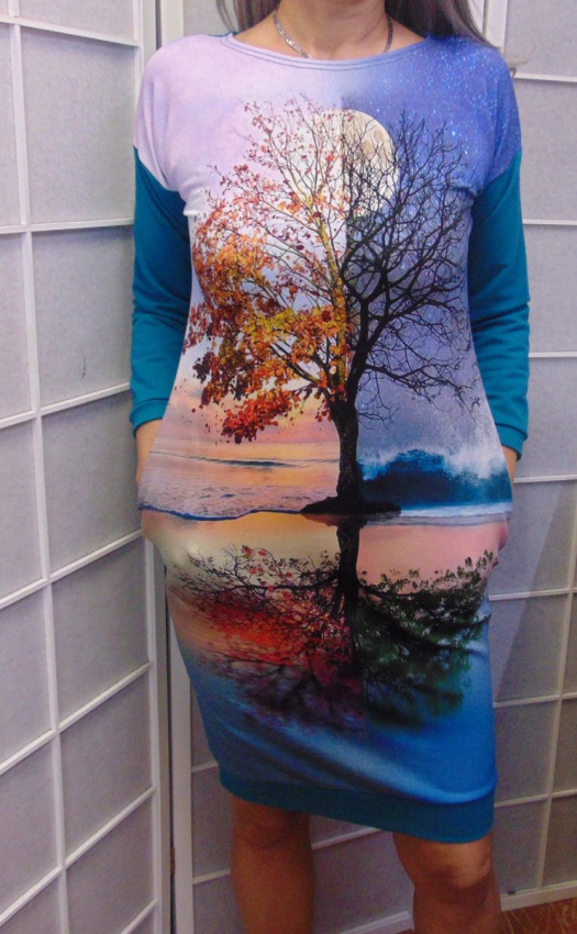 Šaty s kapsami - strom, velikost XXL