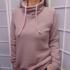 Mikina 3D efekt - barva pudrová S - XXXL