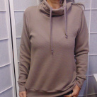 Mikina ROLÁK/KAPUCE - barva světle hnědá (teplákovina)