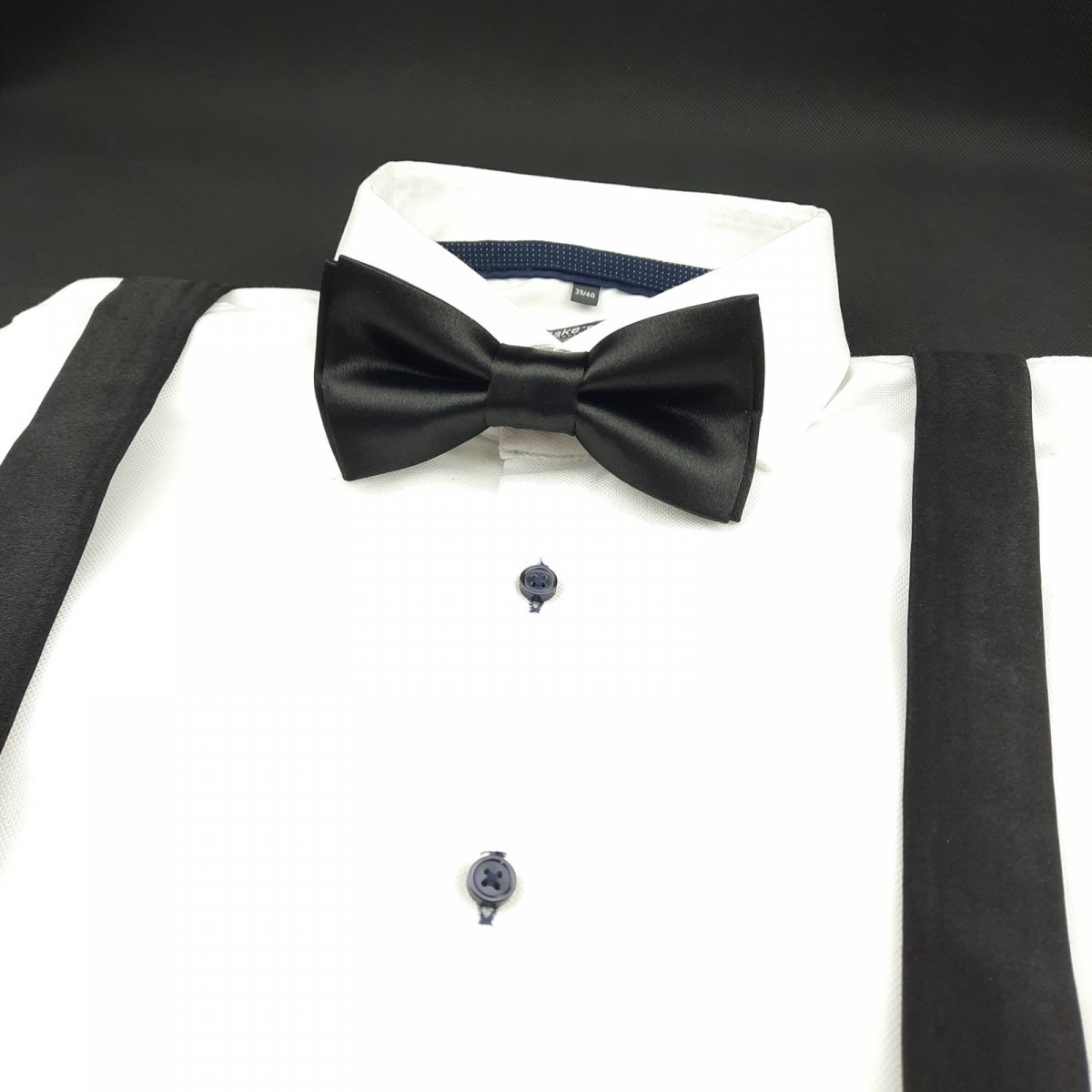 Saténový Set Motýlek a Šle Černý