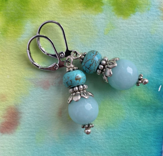 Náušnice "Akvamarínky"