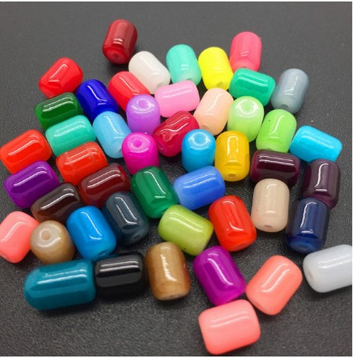 Skleněné korálky - 6*8 mm - sada 30 ks