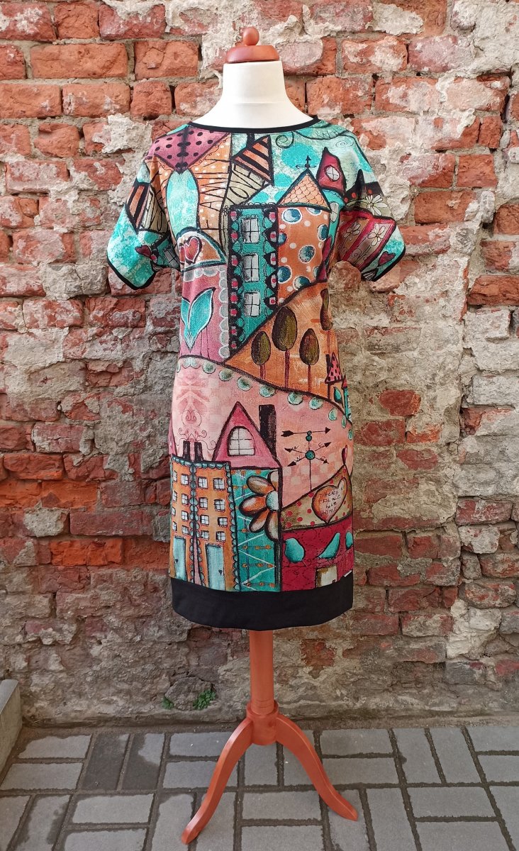 Šaty - domky, velikost L - MAXI SLEVA:)