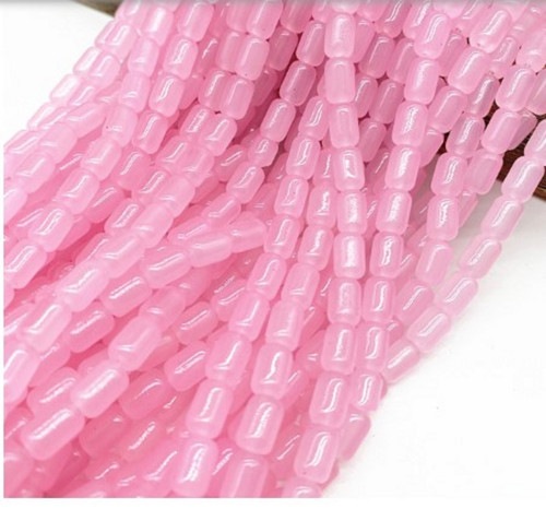 Skleněné korálky růžová světlá-6*8 mm - sada 30 ks
