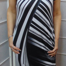 Šaty s kapsami - černobílý vzor, velikost M - MAXI SLEVA:)