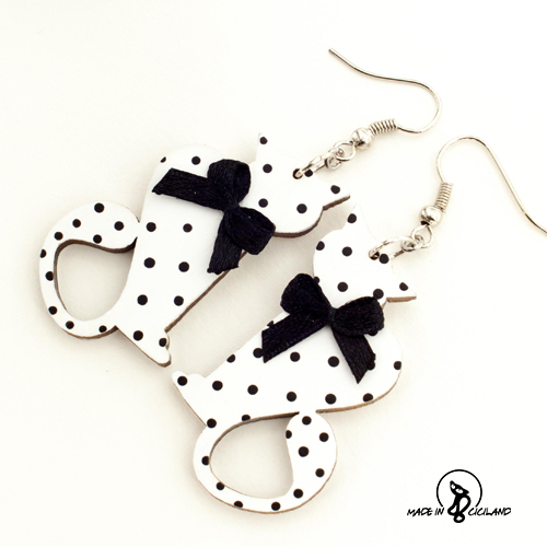 Kočičí náušnice white&black