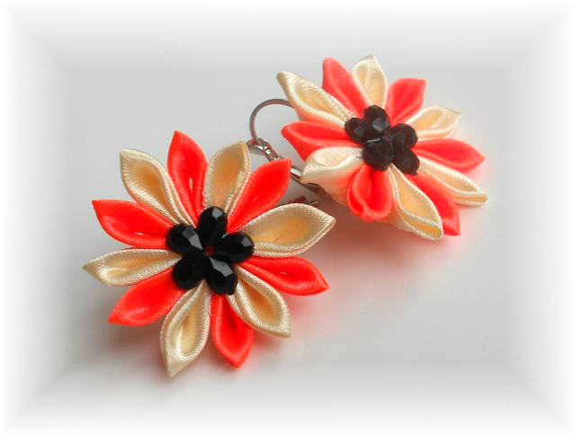 Náušničky Hana Kanzashi 