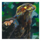 Originální akrylová malba, Orel, 30 × 30 cm