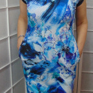Šaty s kapsami - květy, velikost M (bavlna)