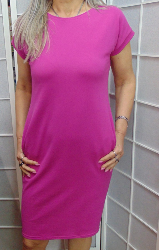 Šaty s kapsami - magenta (bavlna)