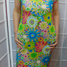 Šaty s kapsami - barevné květy (bavlna)