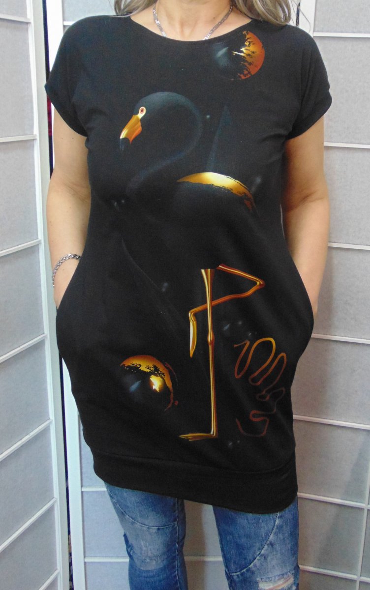 Tunika s kapsami - plameňák S - XXXL