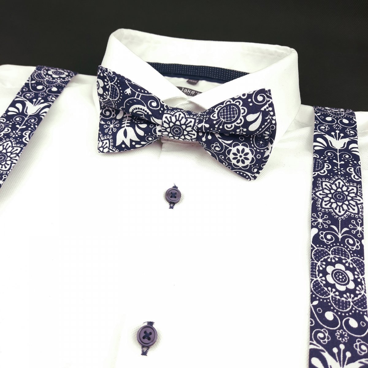 Modrý Folklorní Set Motýlek a Šle