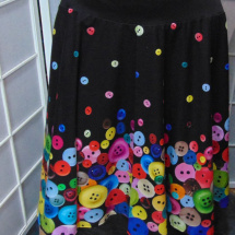 Půlkolová sukně - barevné knoflíky, velikost S/M - POSLEDNÍ KUS!