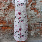 Dlouhé šaty - růže na pudrové, velikost 3XL - VELKÝ VÝPRODEJ