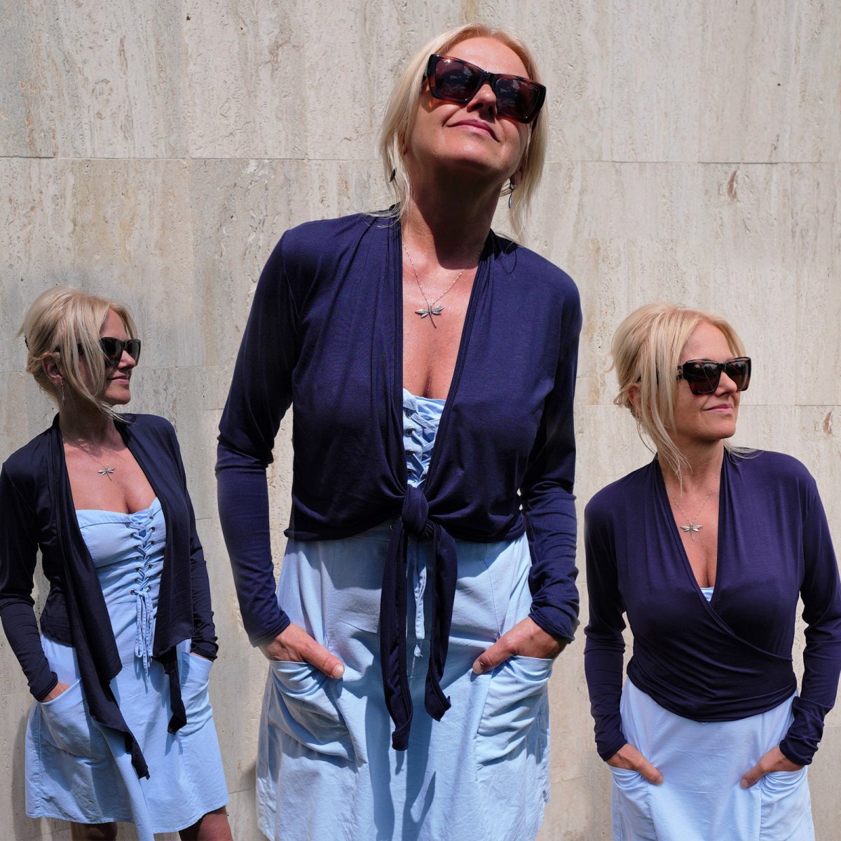 bolérko - wrap - barva tmavě modrá