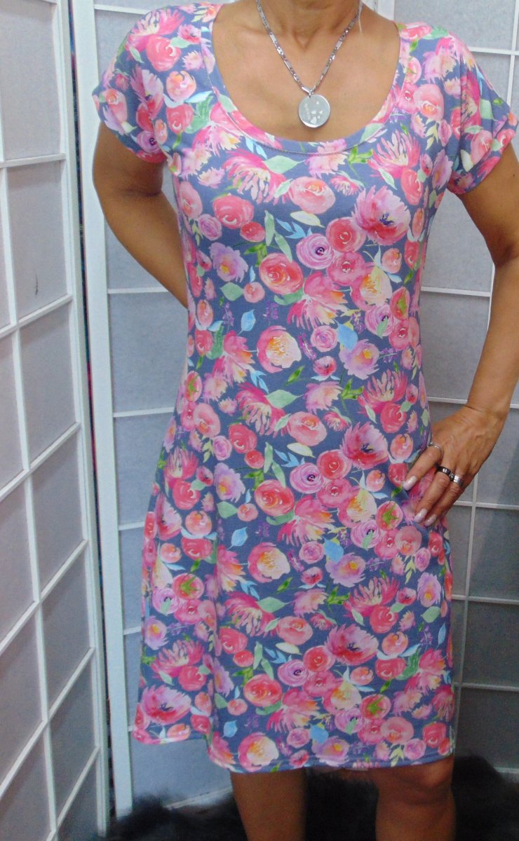 Šaty - růžičky (bavlna)