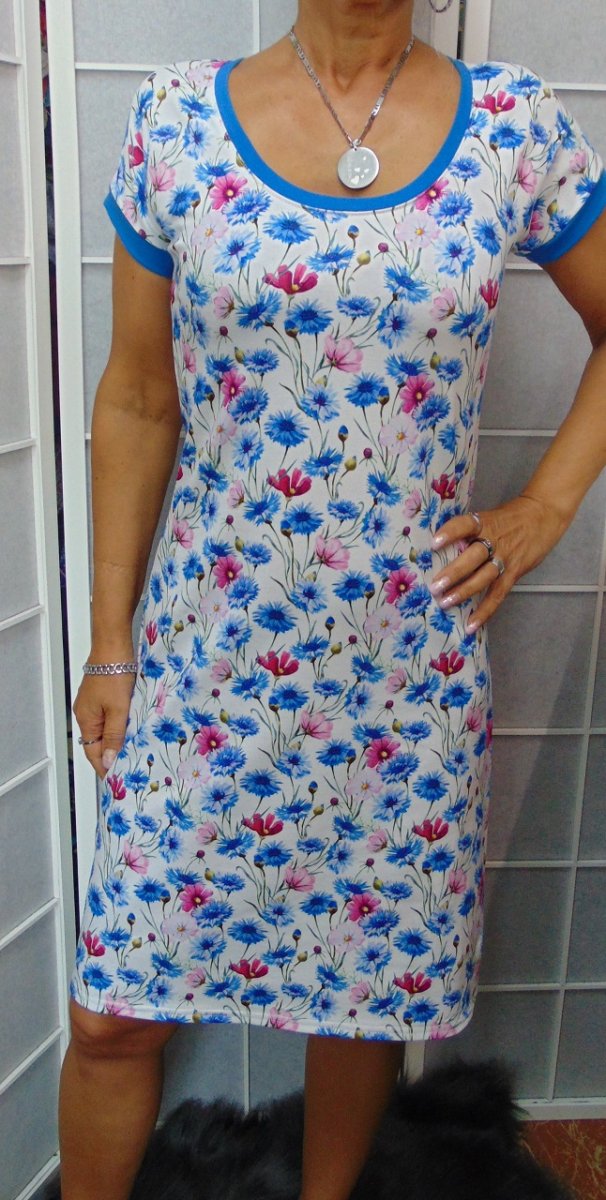 Šaty - chrpy (bavlna)