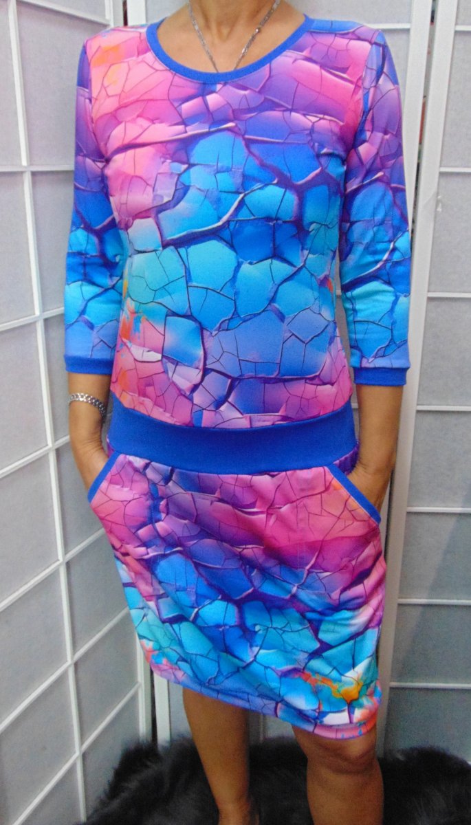 Šaty - pastelový vzor (bavlna)