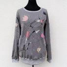 TULIPÁNY NA ŠEDÉ (M) - dámská mikina