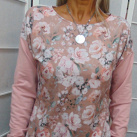 Mikina - růže na pudrové (teplákovina)