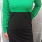 Šaty s rolákem - zelená/černá (teplákovina)