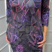 Šaty s kapsami - fialový grafit S - XXXL