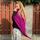 Rolákové pončo bez rukávů fuchsia