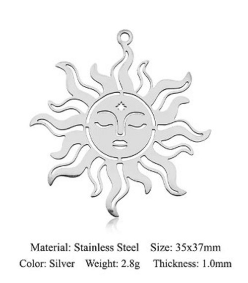 Sluníčko - nerezová ocel 35*37 mm