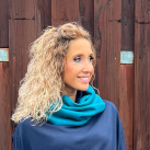 Hřejivý nákrčník petrolejový