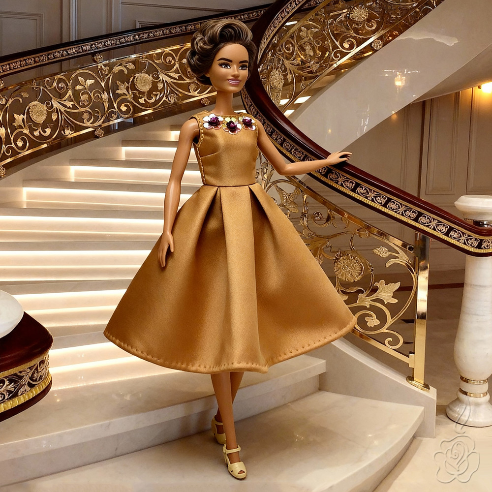 Zlaté šaty pro Barbie