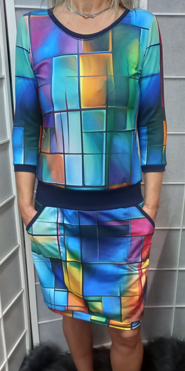 Šaty - káro (polyester)