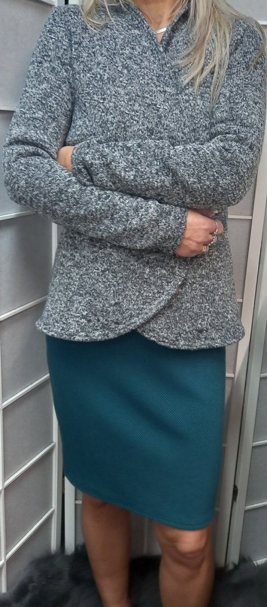 Sukně s 3D efektem - tmavě zelená (teplákovina)