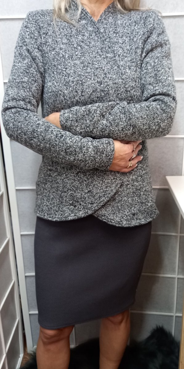Sukně s 3D efektem - barva antracit (teplákovina)