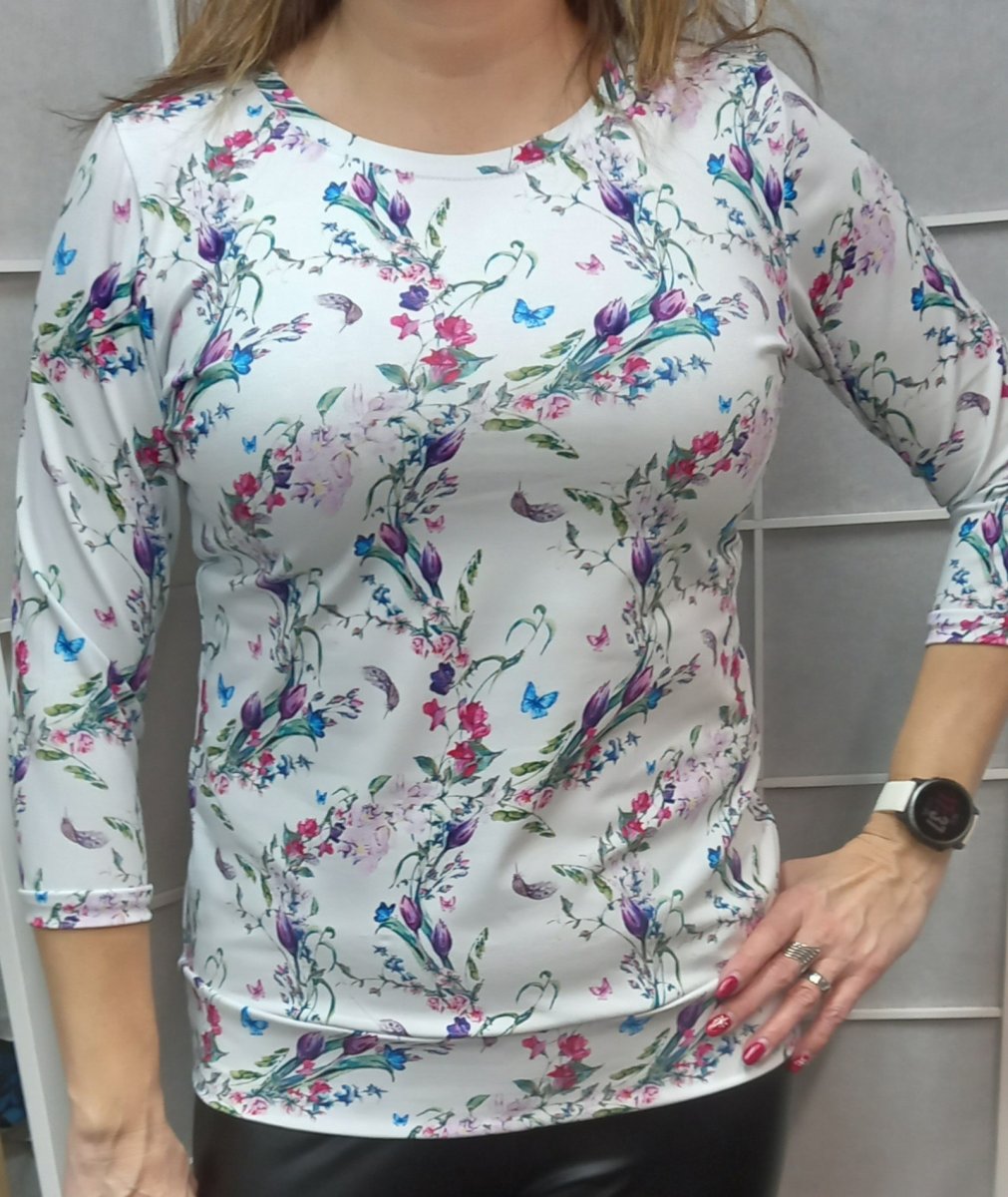 Tričko s 3/4 rukávem - tulipány (bavlna)