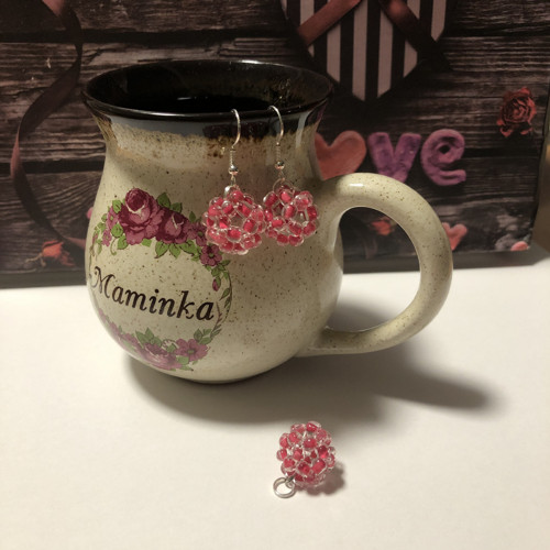 naušnice maliny s přívěskem