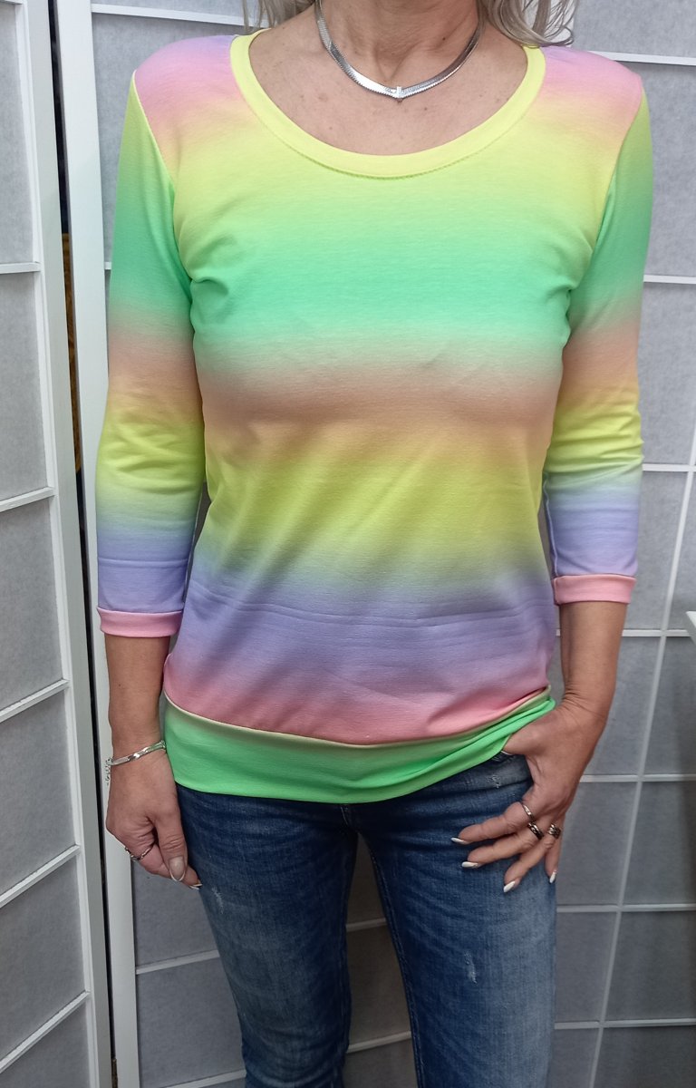 Tričko s 3/4 rukávem - duha (bavlna)